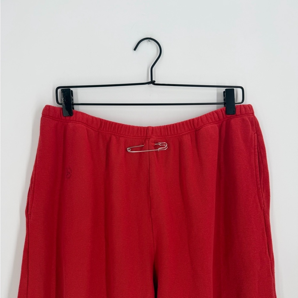 Sami Miro Vintage Safety Pin Organic Cotton French Terry Sweatpants In Red